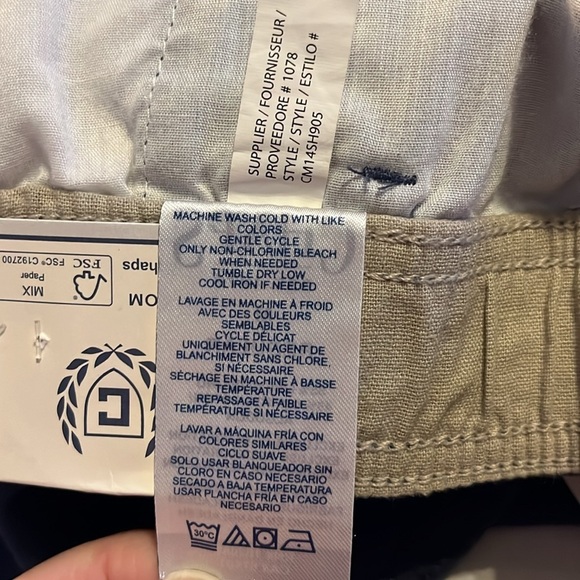 NWT-Chaps-M-dark denim-linen blend,elastic waist, drawstring, pull on, shorts. - Picture 11 of 15